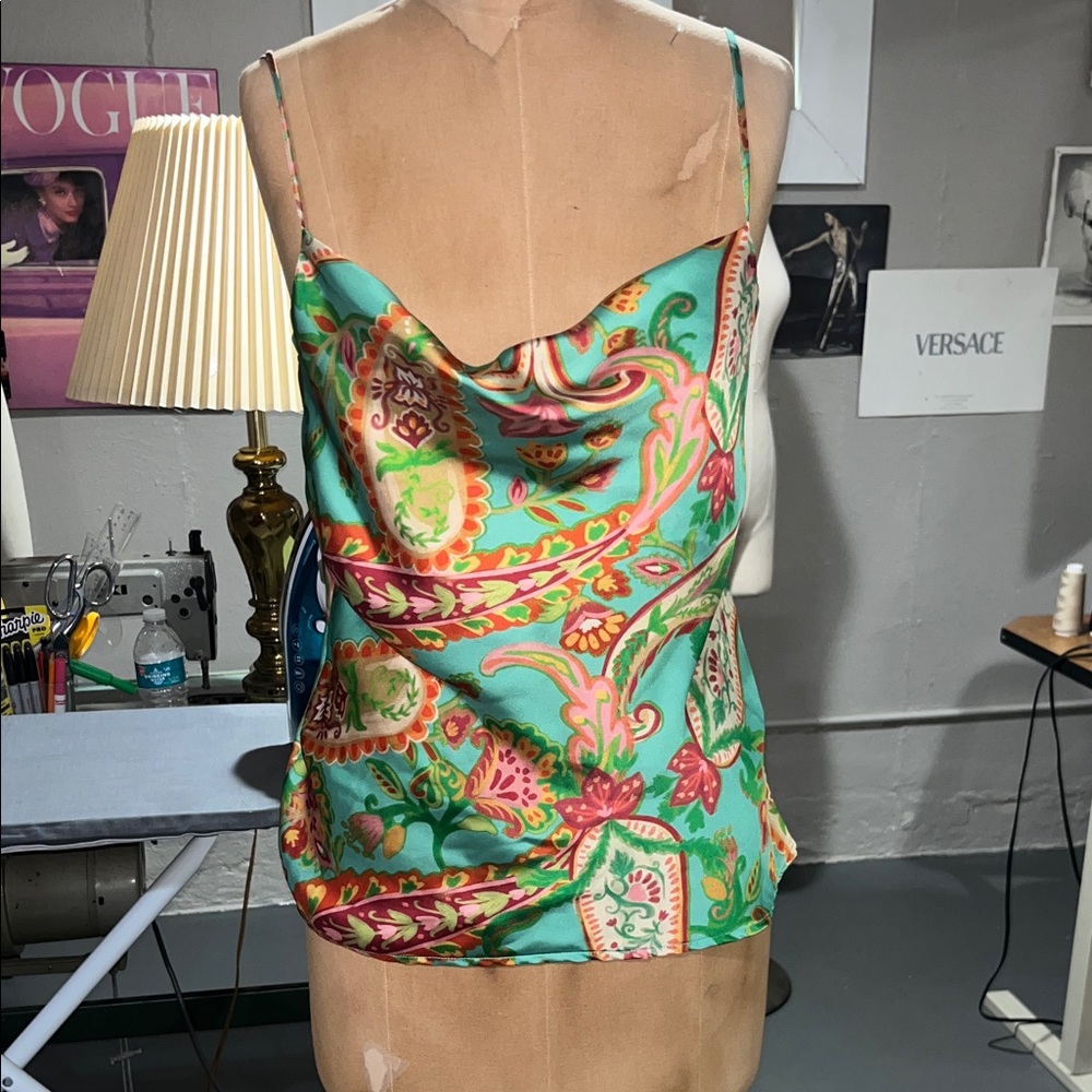 Multicolor Paisley Silk Camisole